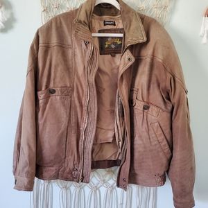 Vintage leather bomber jacket